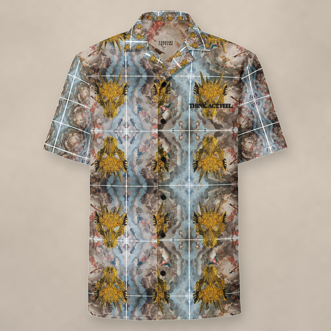 Vazzari Elite Mask Overshirt II on beige studio wall