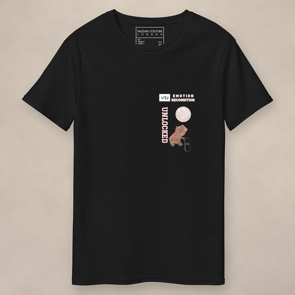 Vazzari Emotion Recognition Tee on beige studio wall