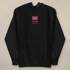Vazzari Exaltia Women's Hoodie on beige studio wall