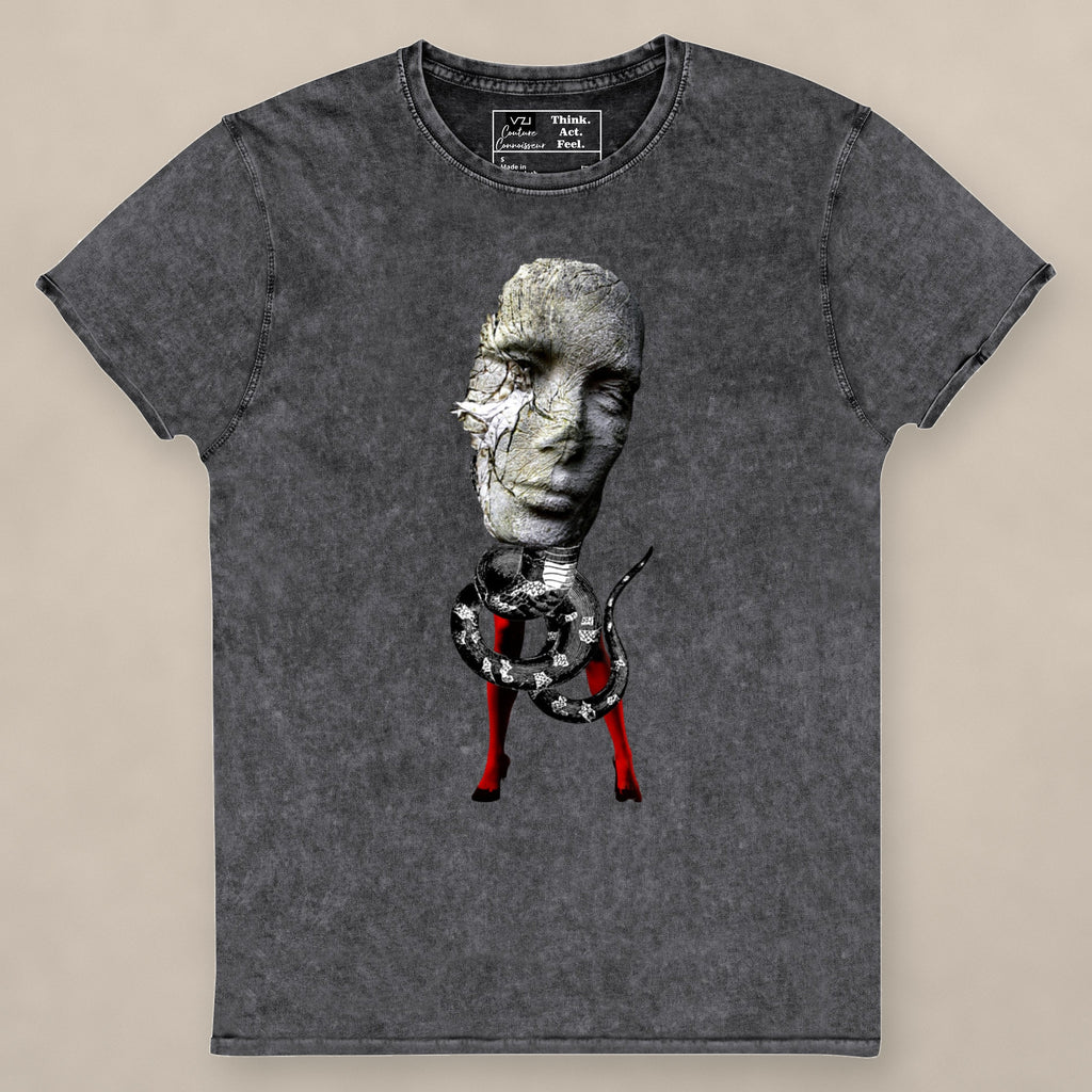 Vazzari Femme Fatale Women's Tee on beige studio wall