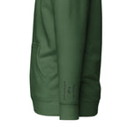 Vazzari Zenitron Hoodie – Forest Green – left sleeve detail – clean studio shot
