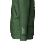 Vazzari Azurael Men's Hoodie – Forest Green – left sleeve detail – clean studio shot