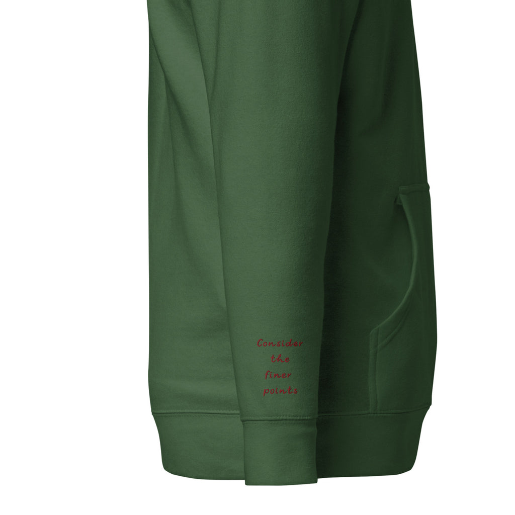 Vazzari Nuvanta Women's Hoodie – Forest Green – right sleeve detail – clean studio shot