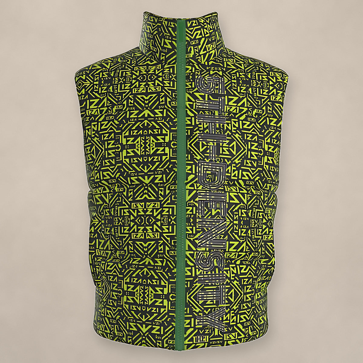 Vazzari Forged Gilet 5th Density III on beige studio wall