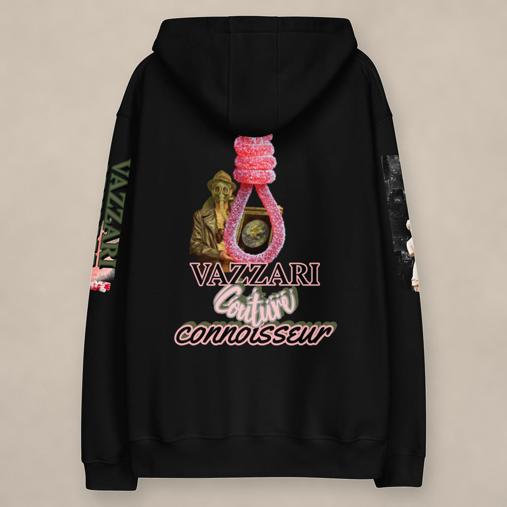 Vazzari Genus Intellectus Hoodie on beige studio wall