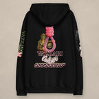 Vazzari Genus Intellectus Hoodie on beige studio wall