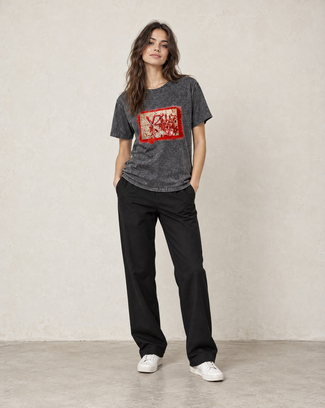 Vazzari Hemocode Women's Tee worn by model (woman)