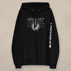Vazzari Her Heart Organic Hoodie on beige studio wall