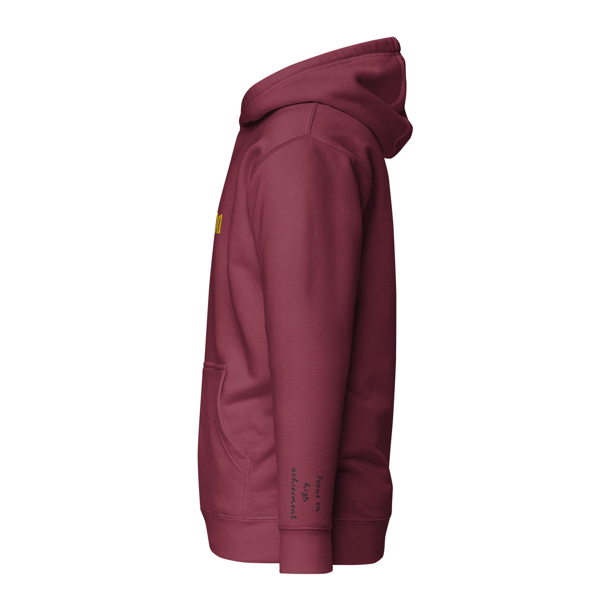 Vazzari Zenitron Hoodie – Maroon – left view – clean studio shot