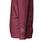 Vazzari Aethonius Men's Hoodie – Maroon – left sleeve detail – clean studio shot