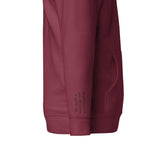 Vazzari Zenitron Hoodie – Maroon – right sleeve detail – clean studio shot