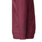 Vazzari Omnimira Women's Hoodie – Maroon – right sleeve detail – clean studio shot