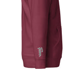 Vazzari Aethonius Men's Hoodie – Maroon – right sleeve detail – clean studio shot