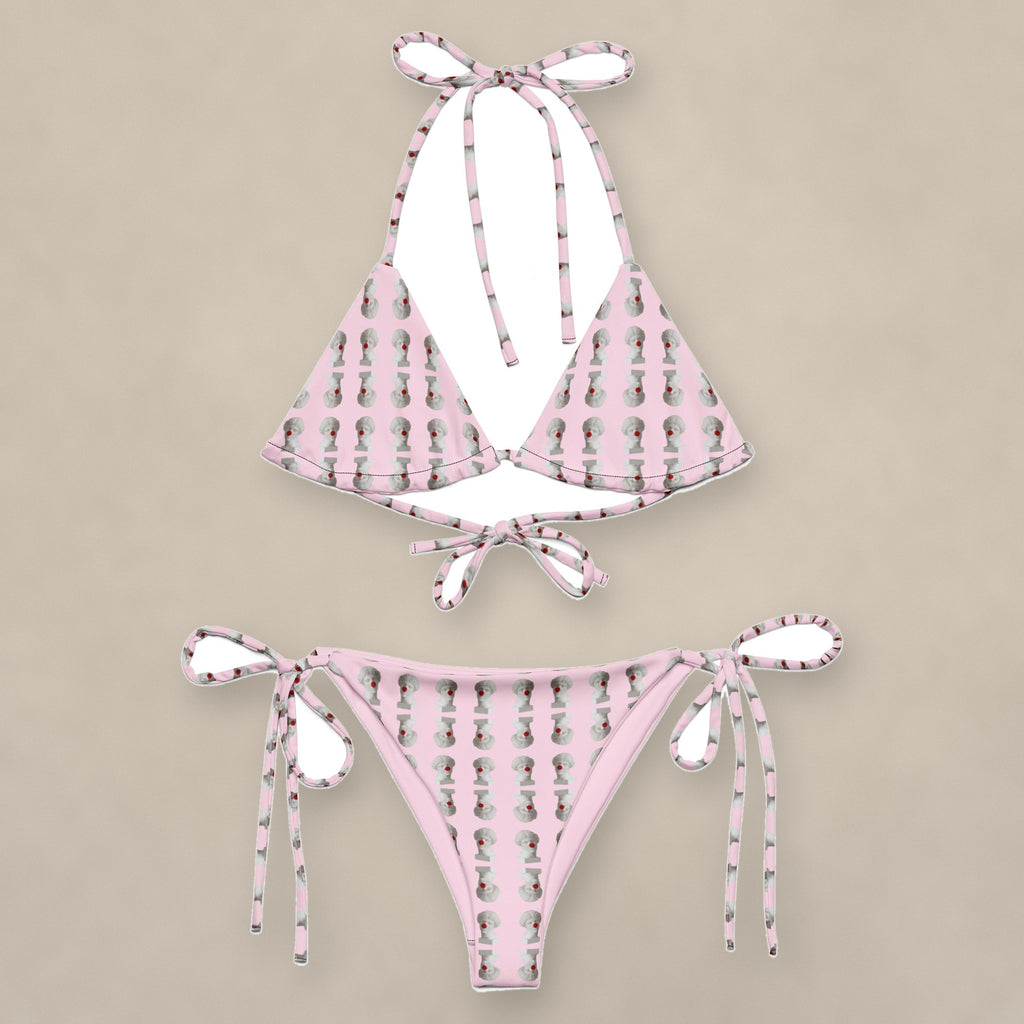 Vazzari Metaverse Deceiver Bikini on beige studio wall