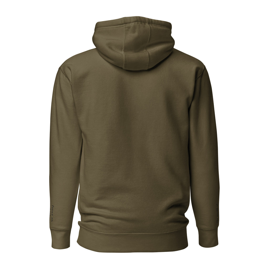 Vazzari Zenitron Hoodie – Military Green – back view – clean studio shot