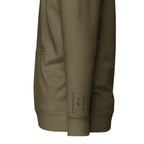 Vazzari Zenitron Hoodie – Military Green – left sleeve detail – clean studio shot