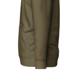 Vazzari Nuvanta Women's Hoodie – Military Green – left sleeve detail – clean studio shot
