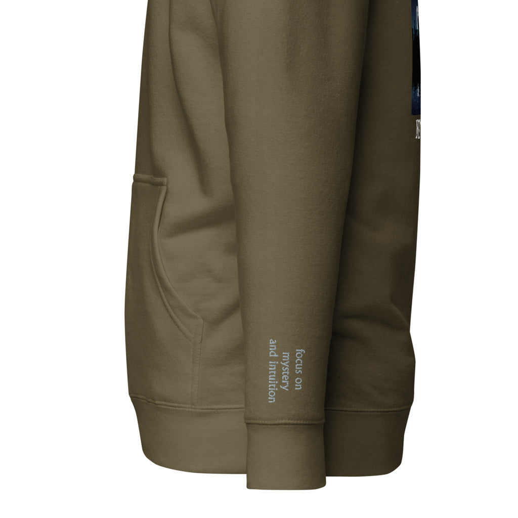 Vazzari Lunaris Hoodie – Military Green – left sleeve detail – clean studio shot
