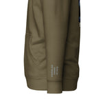 Vazzari Lunaris Hoodie – Military Green – left sleeve detail – clean studio shot
