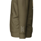 Vazzari Azurael Men's Hoodie – Military Green – left sleeve detail – clean studio shot