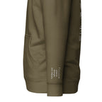 Vazzari Aethonius Men's Hoodie – Military Green – left sleeve detail – clean studio shot