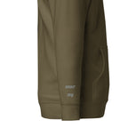 Vazzari Lunaris Hoodie – Military Green – right sleeve detail – clean studio shot