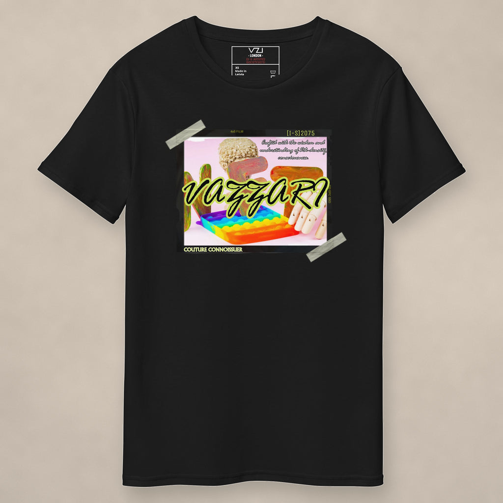 Vazzari NFT Tee on beige studio wall