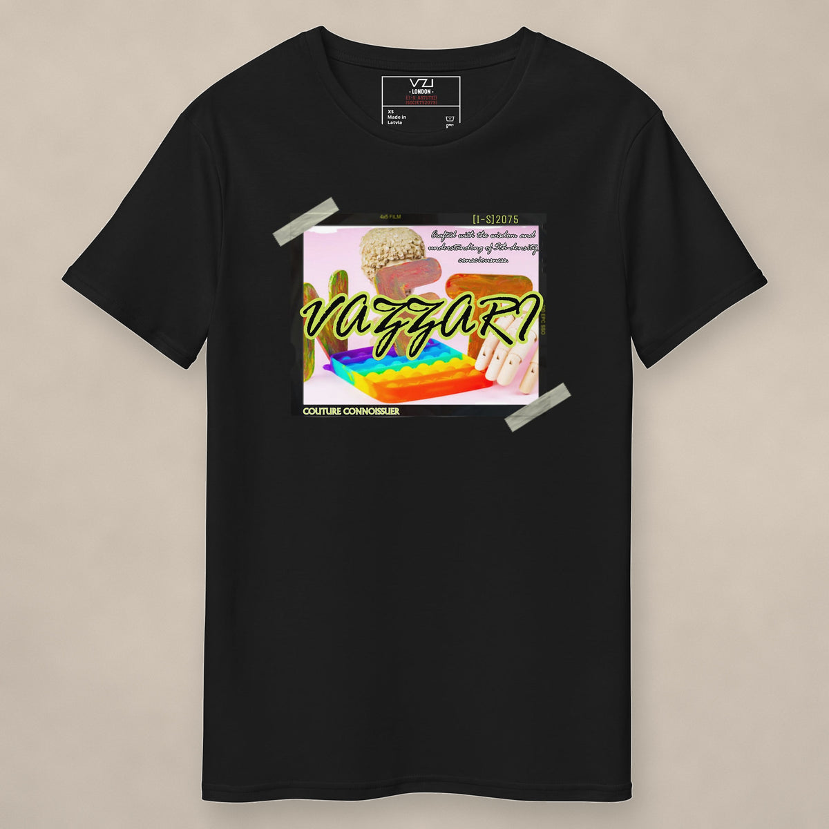 Vazzari NFT Tee on beige studio wall