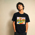 Model wearing the Vazzari NFT Tee in a beige studio
