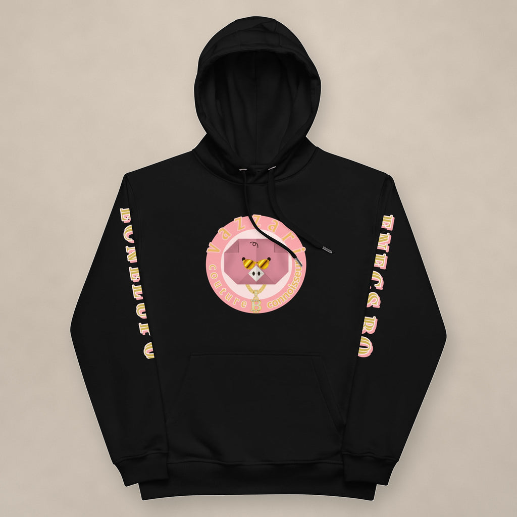 Vazzari Obscene Opulence Hoodie on beige studio wall