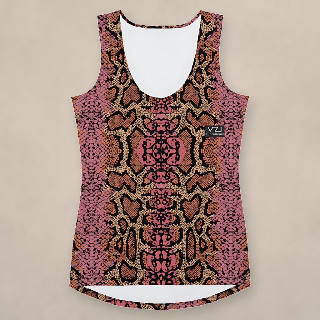 Vazzari Obscure Revival Tank Top on beige studio wall