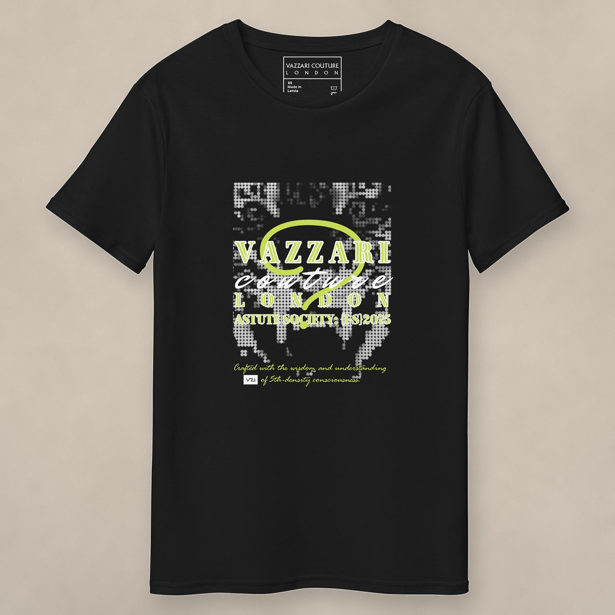 Vazzari Obscure Tiger Tee on beige studio wall