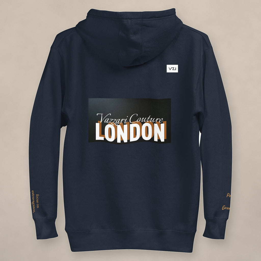 Vazzari Opulencea Hoodie on beige studio wall
