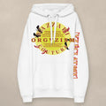 Vazzari ORGVZISM Blanc Hoodie on beige studio wall