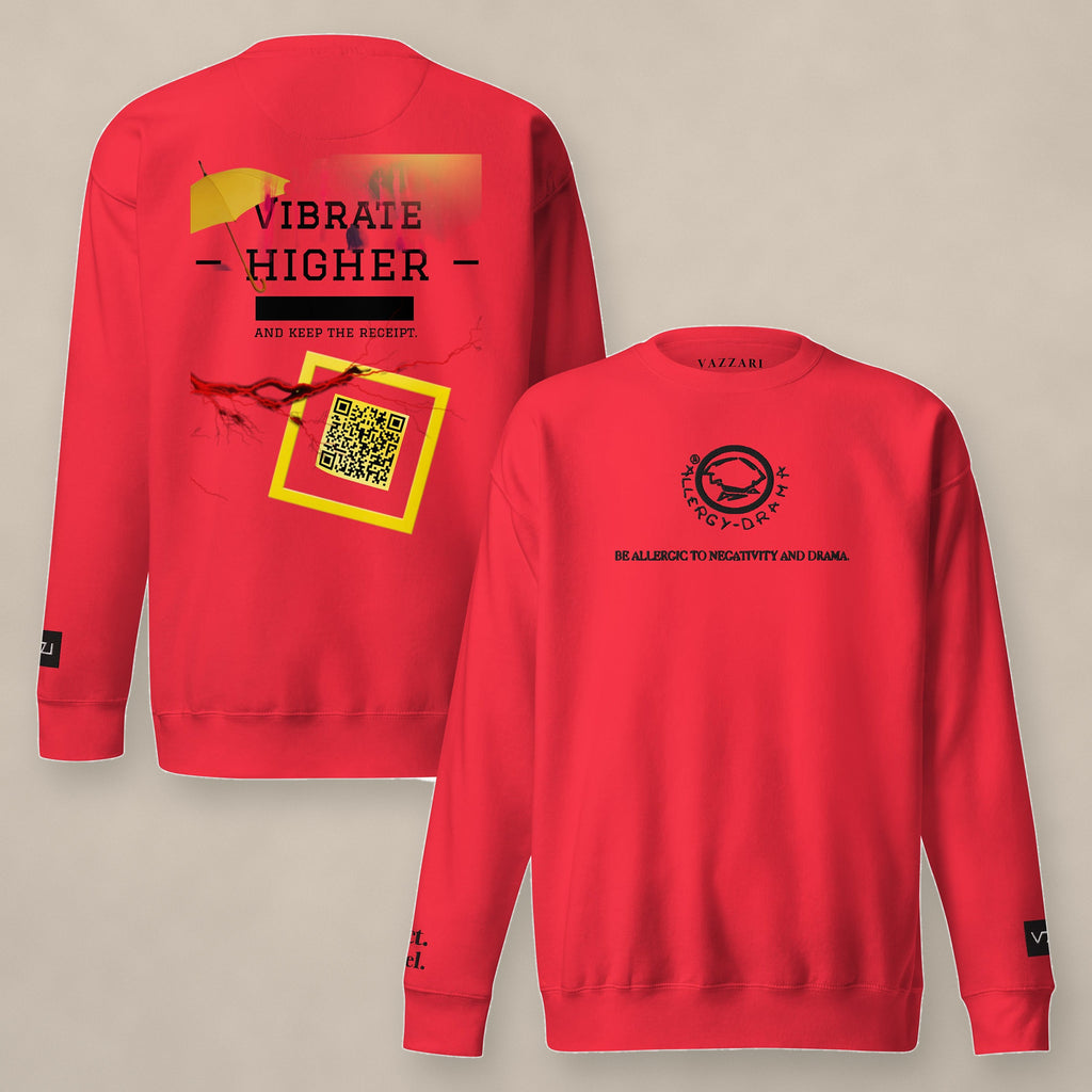 Vazzari Protocol One Sweatshirt – Red on beige studio wall