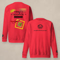 Vazzari Protocol One Sweatshirt – Red on beige studio wall