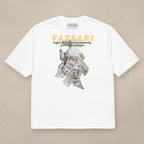 Vazzari Pure Code Heavy Tee – Cash on beige studio wall