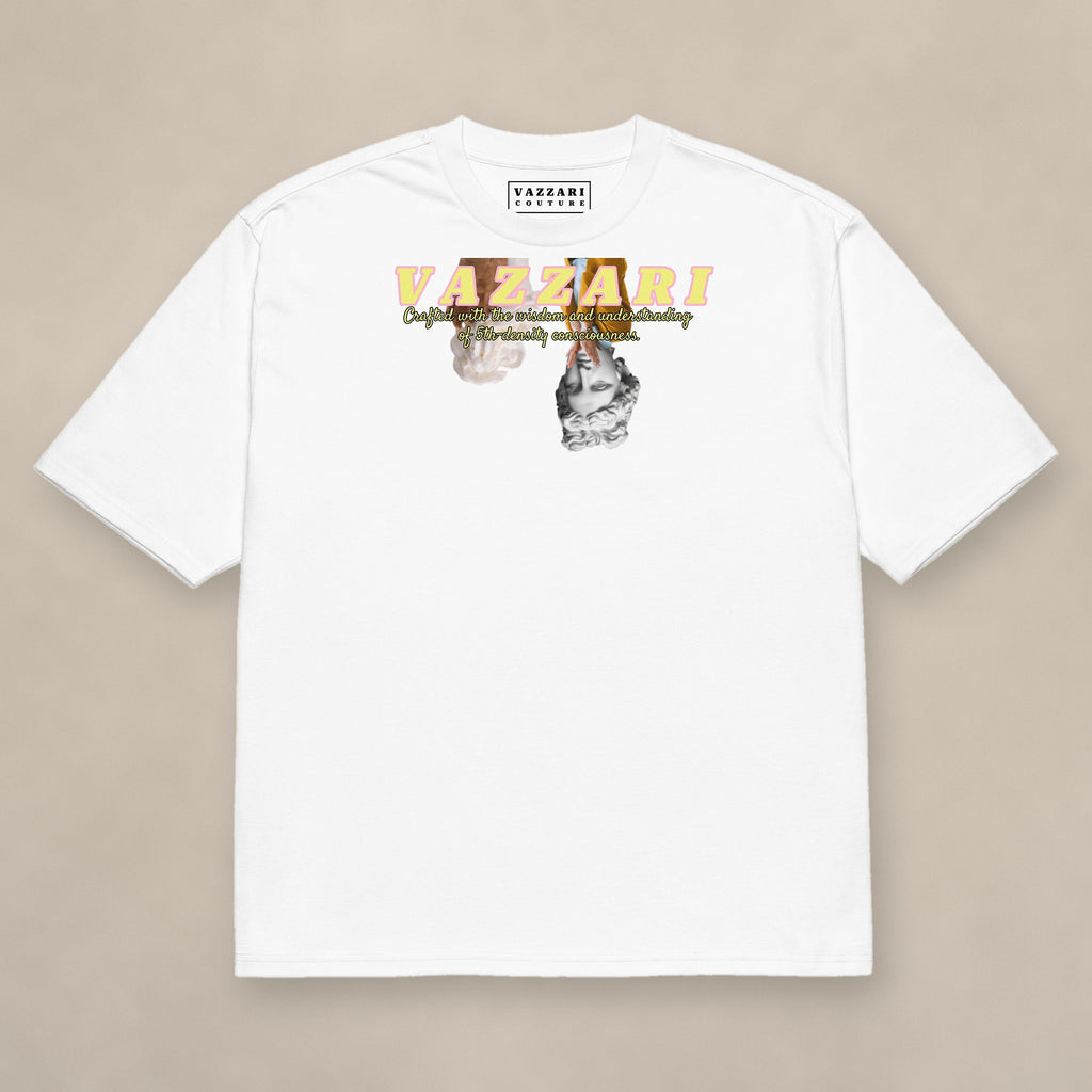 Vazzari Pure Code Heavy Tee – Frozen on beige studio wall