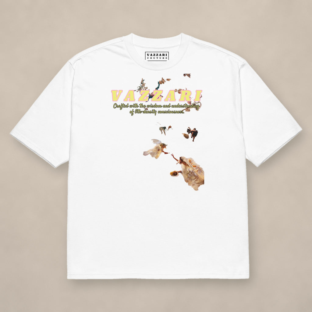 Vazzari Pure Code Heavy Tee – Heaven on beige studio wall