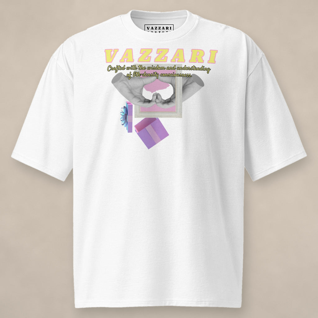 Vazzari Pure Code Heavy Tee – Love on beige studio wall