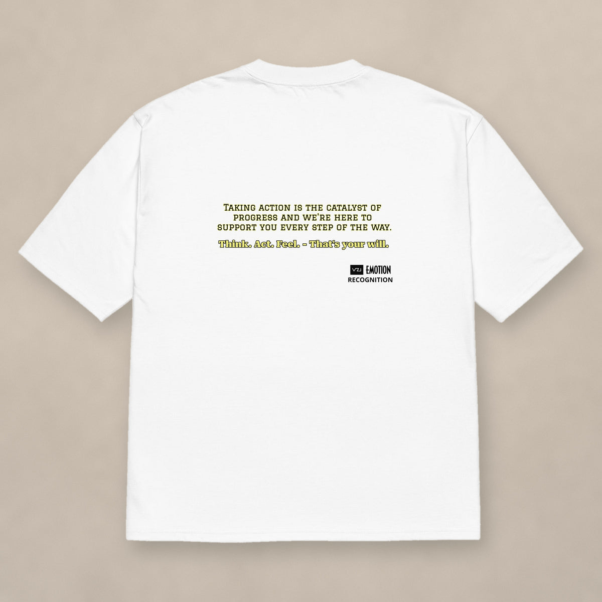Vazzari Pure Code Heavy Tee – Mars on beige studio wall
