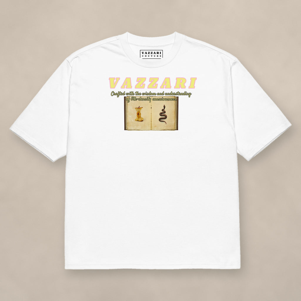 Vazzari Pure Code Heavy Tee – Temptation on beige studio wall