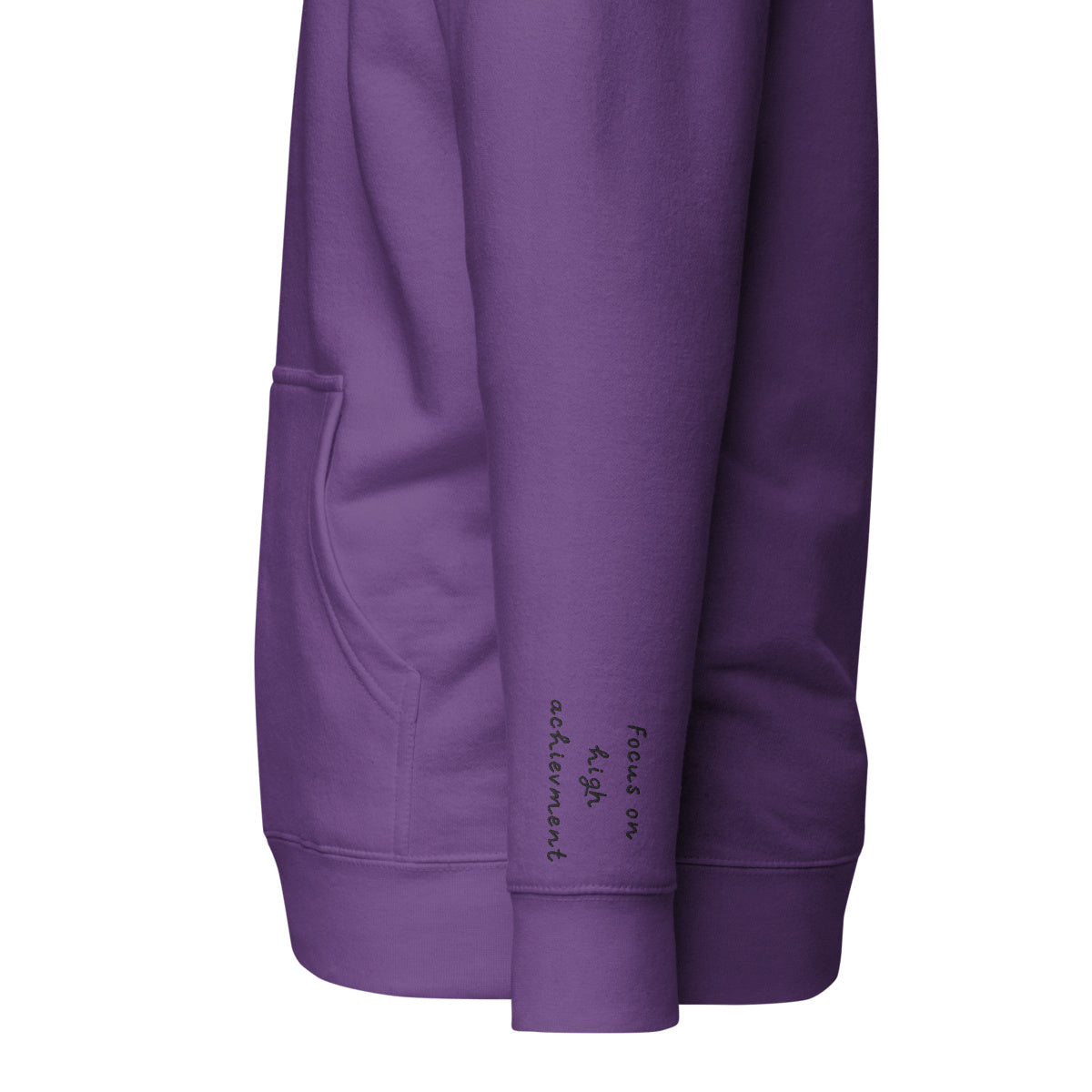 Vazzari Zenitron Hoodie – Purple – left sleeve detail – clean studio shot