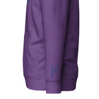 Vazzari Omnimira Women's Hoodie – Purple – left sleeve detail – clean studio shot