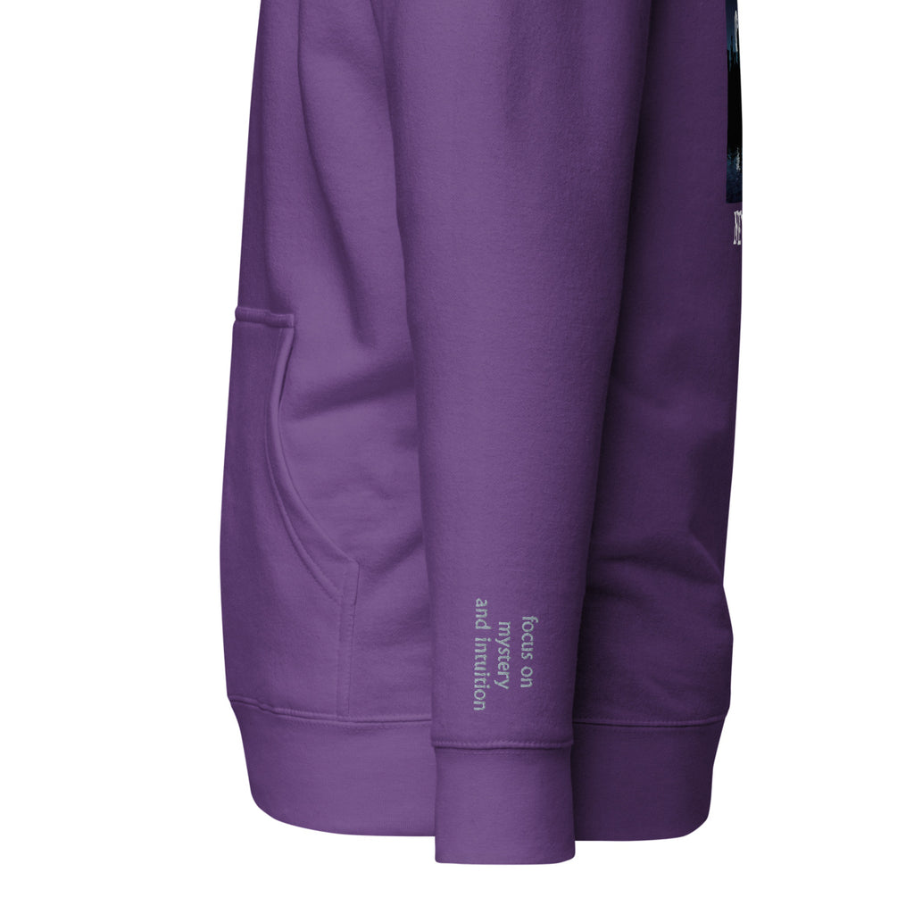Vazzari Lunaris Hoodie – Purple – left sleeve detail – clean studio shot