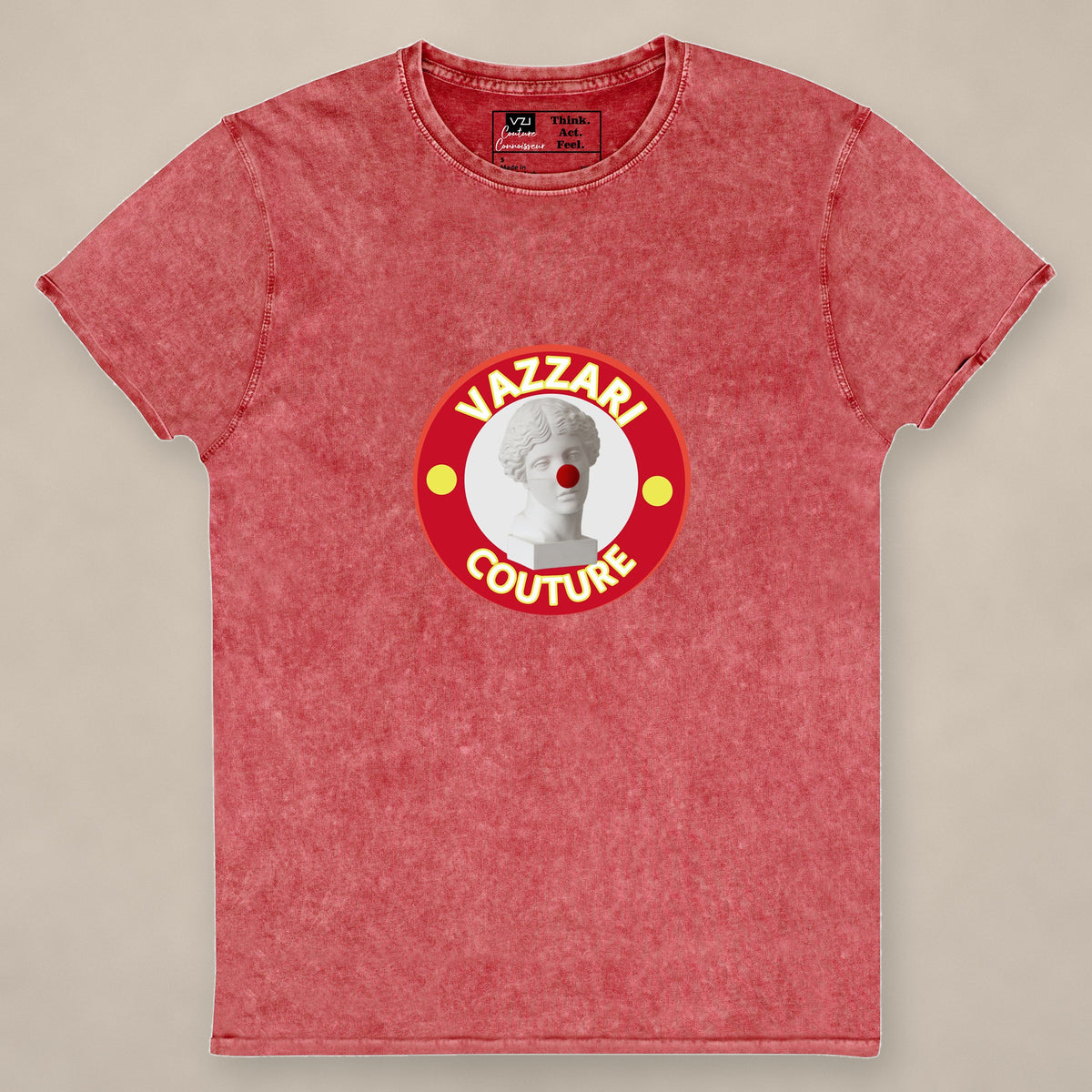 Vazzari Rosy Reverie Women's Tee on beige studio wall