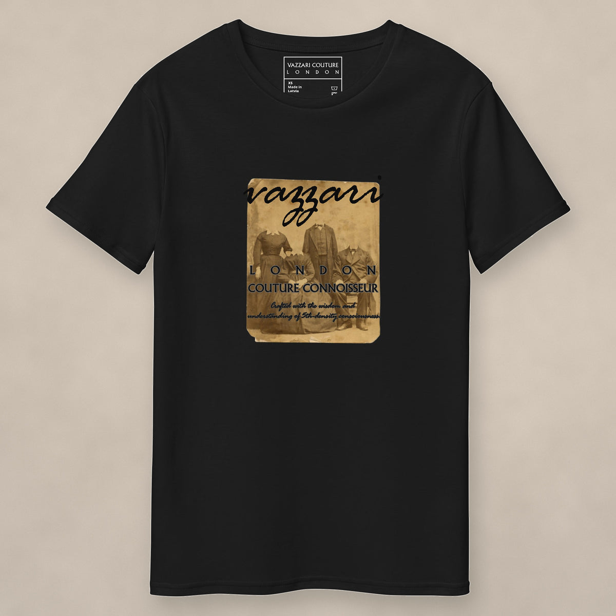 Vazzari Silent Ancestors Tee on beige studio wall