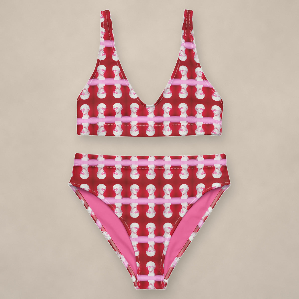 Vazzari Statuesque Bikini Set on beige studio wall