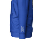 Vazzari Azurael Men's Hoodie – Team Royal – left sleeve detail – clean studio shot