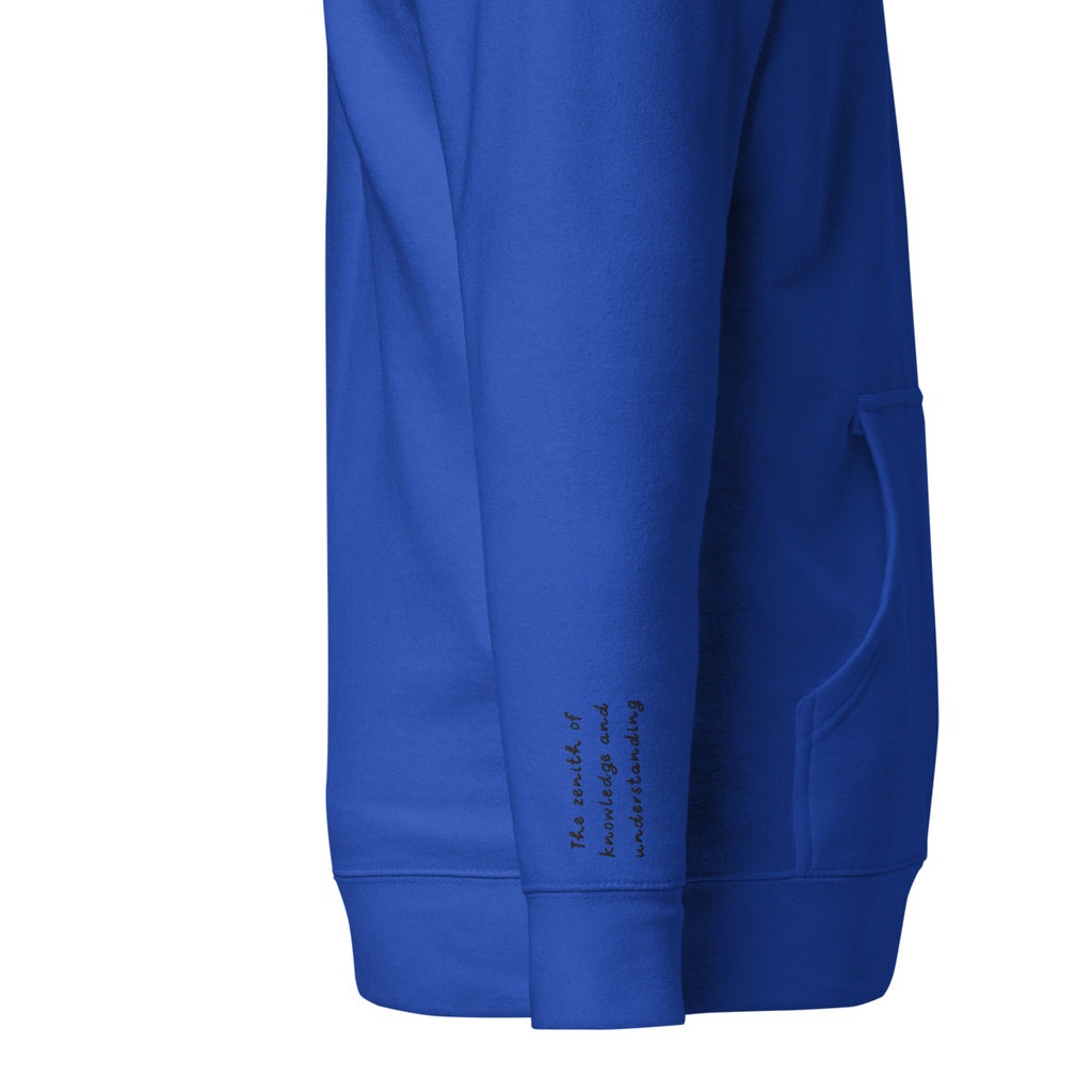 Vazzari Zenitron Hoodie – Team Royal – right sleeve detail – clean studio shot